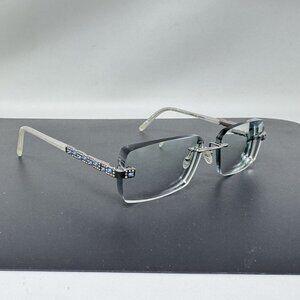 CAVIAR Rimless Eyeglasses M 2341 C35 54-16 135 Silver Blue Sapphires Crystals